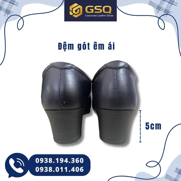 Giày Nữ Công Sở ASECO 32 Cao Gót 5cm – Kín Mũi, Êm Chân