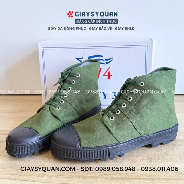 Giày Vải Bộ Đội Cao Cổ - Giày Đi Rừng Làm Vườn Cổ Cao Giá Rẻ Bền Chắc