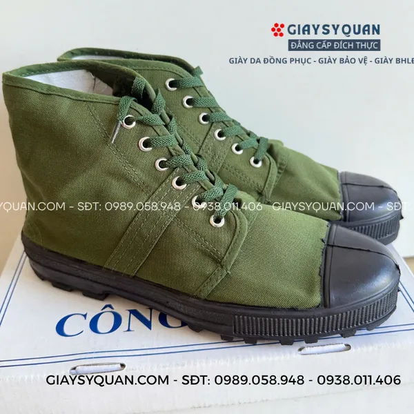 Giày Vải Bộ Đội Cao Cổ - Giày Đi Rừng Làm Vườn Cổ Cao Giá Rẻ Bền Chắc