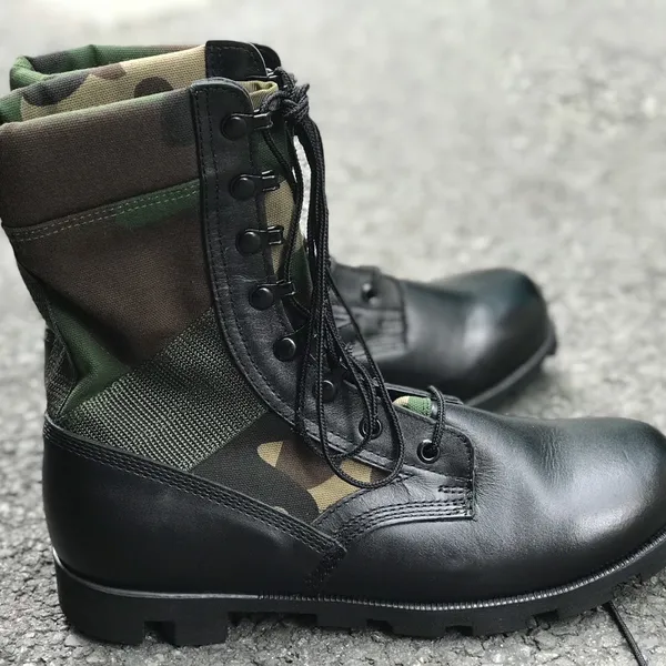 GIÀY BỐT DA CAO CỔ RẰN RI CHẤT LIỆU VẢI KẾT HỢP DA BÒ CAO CẤP 034