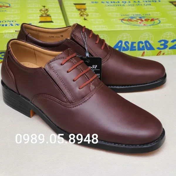 GIÀY DA NAM CÔNG SỞ ASECO 32 535 NÂU