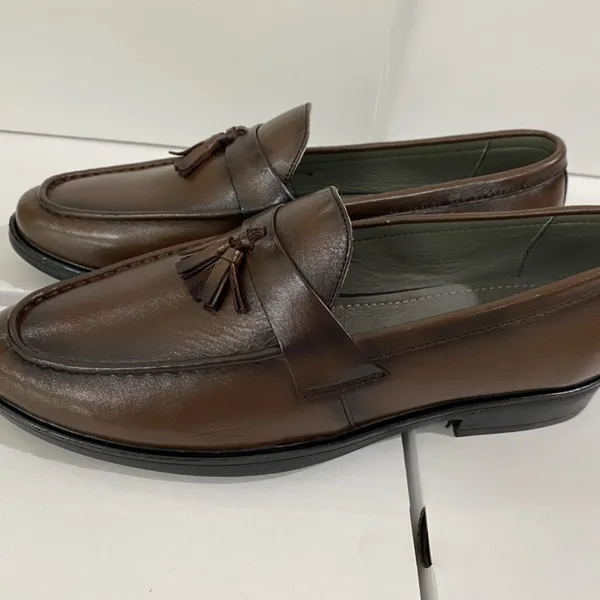 GIÀY LƯỜI NAM DA BÒ MÃ 272 NÂU