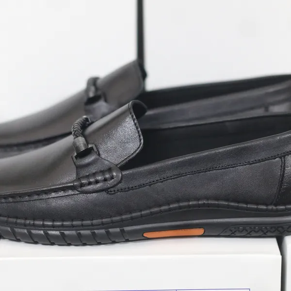 GIÀY LƯỜI NAM DA BÒ MÃ 792 ĐẾ ĐÚC CAO CẤP MÀU ĐEN