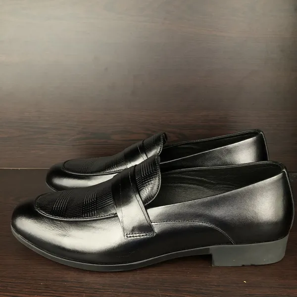 GIÀY MỌI NAM DA BÒ - ĐEN 348