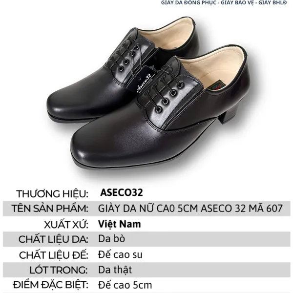 Giày Da Nữ Cao Gót Công Ty 32 ( Kiểu Giày Sĩ Quan Nữ )