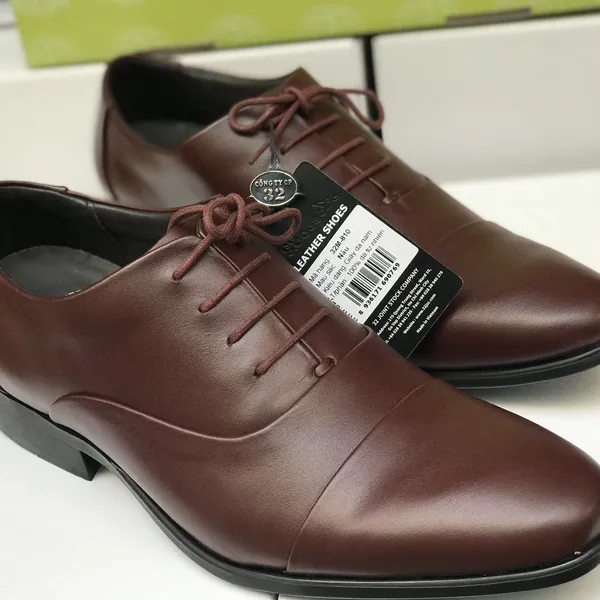 GIÀY TÂY DA BÒ CAO CẤP PHONG CÁCH SANG TRỌNG LỊCH LÃM, GIÀY DA NAM CÔNG SỞ MÀU NÂU ĐẾ PU CHÓNG MÀI MÒN MÃ 810A NÂU