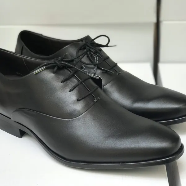 GIÀY TÂY NAM CÔNG SỞ CÓ DÂY CỘT- GIÀY DA BÒ THẬT 100% MŨI NHỌN MÀU ĐEN LỊCH LÃM ĐẾ PU CHỐNG MÀI MÒN MÃ 809A