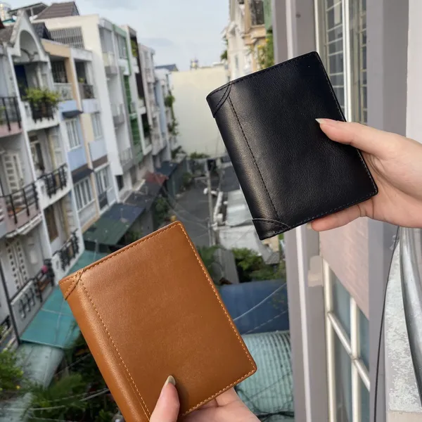 VÍ DA BÒ NAM KHÂU VIỀN, DA CAO CẤP MỀM