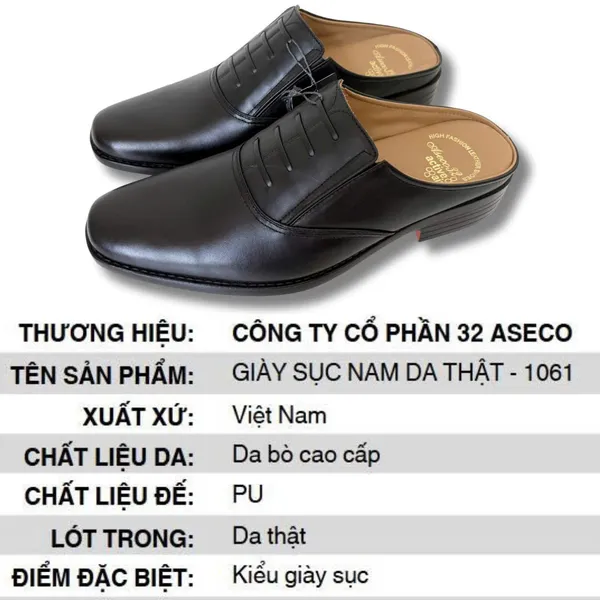 Phong Cách Tối Giản Cùng Giày Sục Nam Da Thật ASECO 32 1061