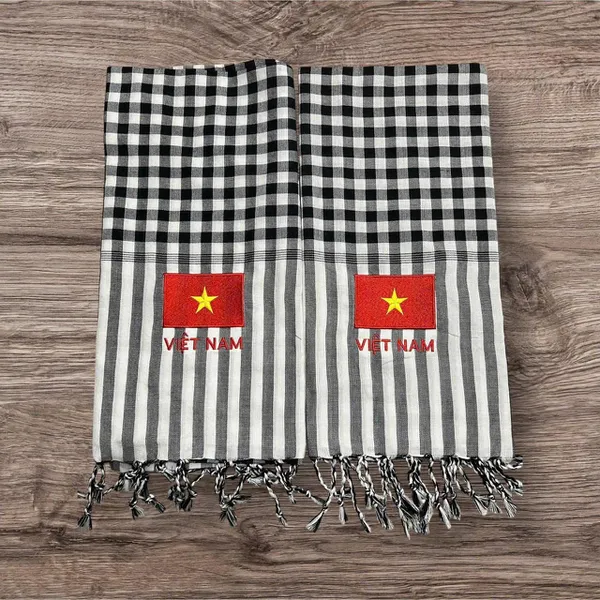 Khăn Rằn Nam Bộ Thêu Cờ Tổ Quốc - Chào mừng Đại lễ 30-4