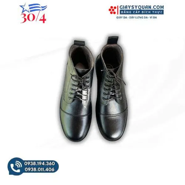 Giày Boot Nam Thấp Cổ Da Thật Đế Cao Su – Phong Cách Mạnh Mẽ, Bền Bỉ Theo Thời Gian