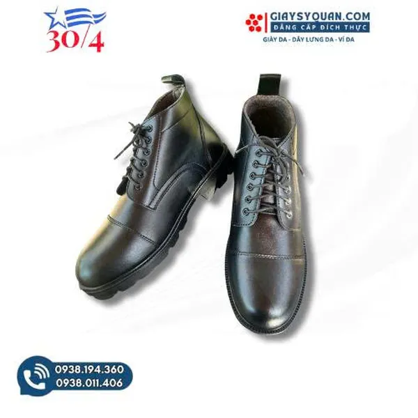 Giày Boot Nam Thấp Cổ Da Thật Đế Cao Su – Phong Cách Mạnh Mẽ, Bền Bỉ Theo Thời Gian