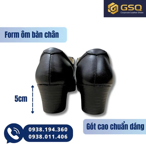 Giày Da Nữ Cao 5cm ASECO 32 Mã 607 – Thanh Lịch, Bền Đẹp, Chuẩn Phong Cách Công Sở