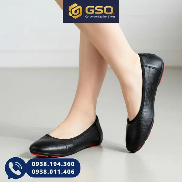 Giày Đồng Phục Nữ, Giày Búp Bê Đế Bệt Da Thật  – Êm Chân, Thanh Lịch, Giá Tốt