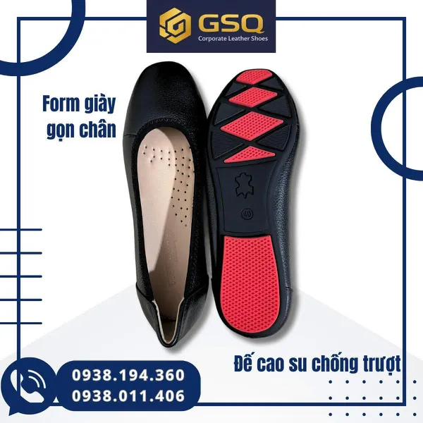 Giày Đồng Phục Nữ, Giày Búp Bê Đế Bệt Da Thật  – Êm Chân, Thanh Lịch, Giá Tốt