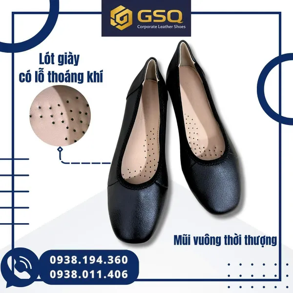 Giày Đồng Phục Nữ, Giày Búp Bê Đế Bệt Da Thật  – Êm Chân, Thanh Lịch, Giá Tốt