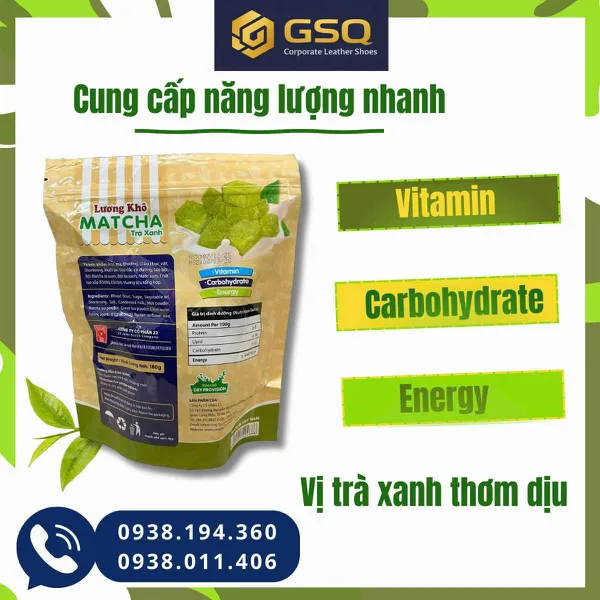 Lương Khô Matcha Trà Xanh 180g – Thơm Ngon Dễ Ăn, Bổ Sung Năng Lượng Hiệu Quả