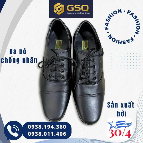 Giày Da Nam Mã 102 – Da Bò, Có Khâu Đế, Bảo Hành 12 Tháng