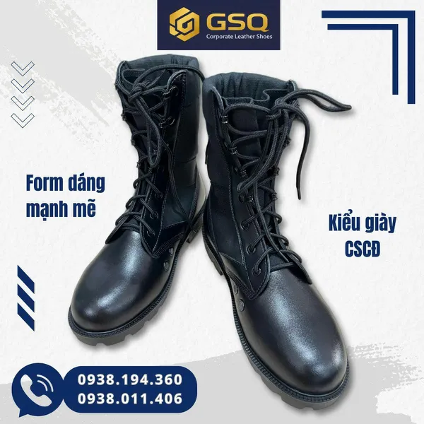 Giày Ghệt Nam Cao Cổ C32 Da Kết Hợp Bạt Bền Chắc