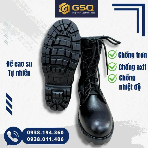 Giày Ghệt Nam Cao Cổ C32 Da Kết Hợp Bạt Bền Chắc