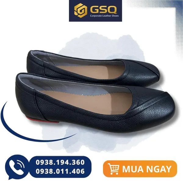 Giày Da Nữ Đế Thấp Đế Cao Su Êm Ái – Nhẹ Chân, Dễ Phối Đồ