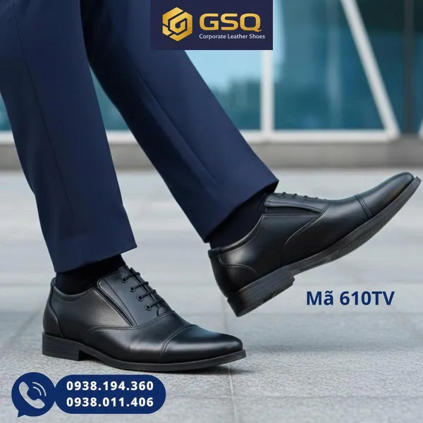Giày Tây Nam Công Sở 610TV – Da Tổng Hợp Cao Cấp, Lịch Lãm, Dễ Mang Hằng Ngày