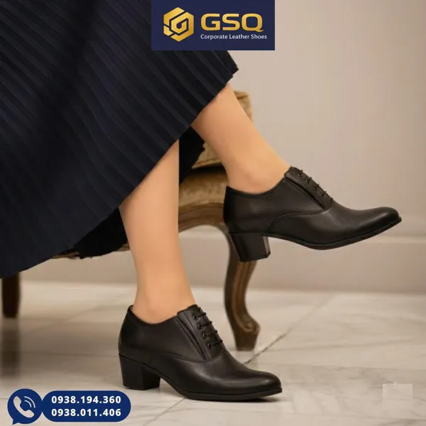 Giày Nữ Công Sở ASECO 32 Cao Gót 5cm – Kín Mũi, Êm Chân
