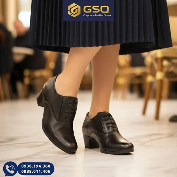 Giày Nữ Công Sở ASECO 32 Cao Gót 5cm – Kín Mũi, Êm Chân