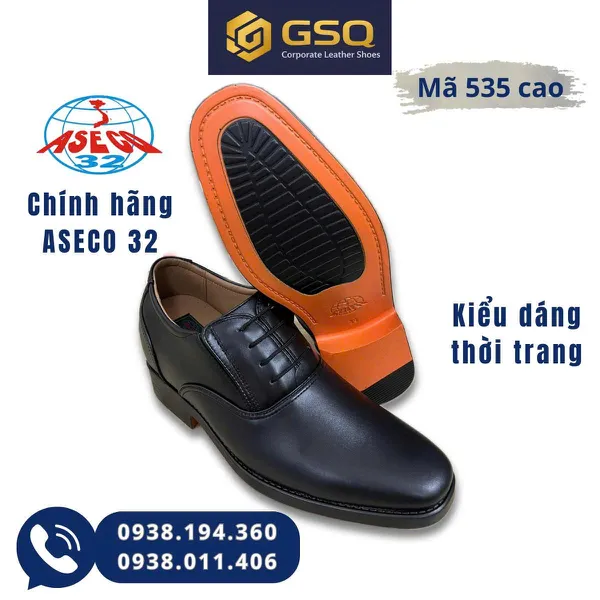 GIÀY TÂY LƯỜI TĂNG CHIỀU CAO GIÚP PHÁI MẠNH TĂNG 7CM MÃ 535A-CAO MÀU ĐEN, ĐẾ PU CHỐNG MÀI MÒN TỐT