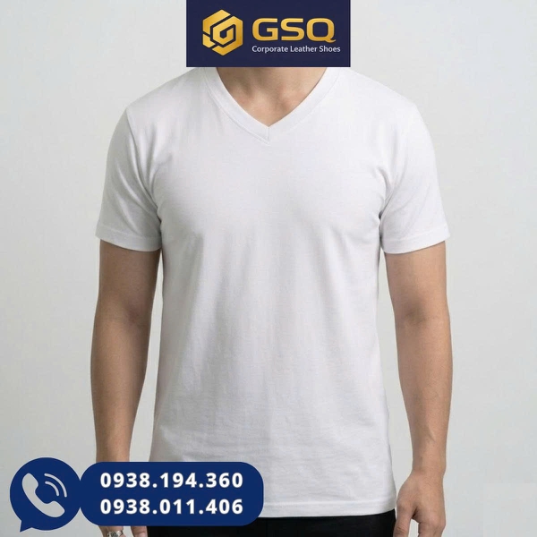 Áo Thun Bộ Đội Màu Trắng Cổ Tim Mặc Ở Nhà – Thoáng Mát, Giá Tốt Công Ty 26 