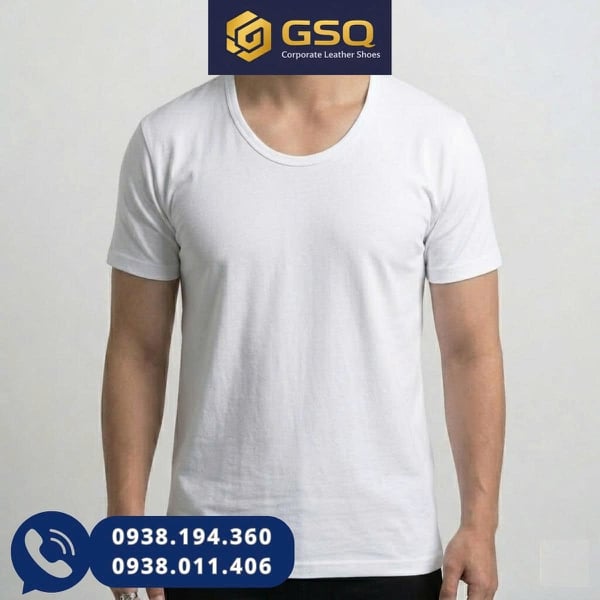 Áo Thun Bộ Đội Màu Trắng Cổ Tròn Mặc Ở Nhà – Thoáng Mát, Giá Tốt Công Ty 26