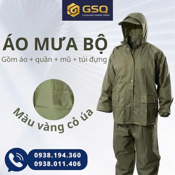 Bộ Áo Mưa Màu Vàng Cỏ Úa Cao Cấp, Bền, Chống Mưa Siêu Tốt - Sản Phẩm Của Công Ty Cổ Phần 26