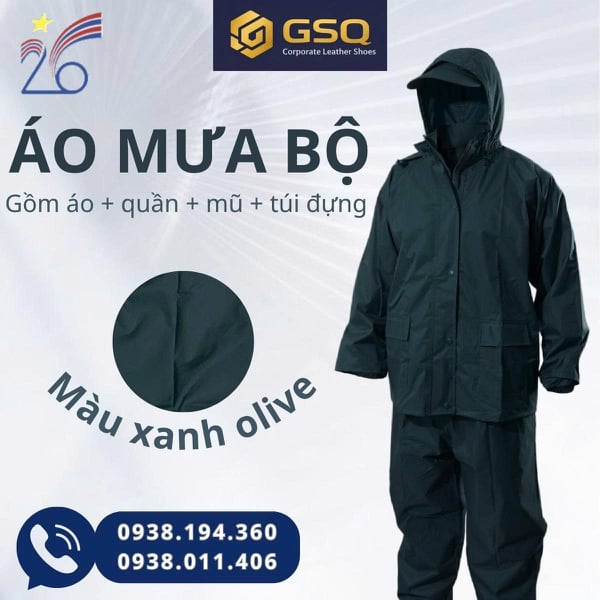 Bộ Áo Mưa Màu Xanh Olive Cao Cấp, Bền, Chống Mưa Siêu Tốt - Sản Phẩm Của Công Ty Cổ Phần 26