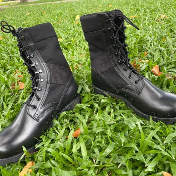 GIÀY BỐT DA CAO CỔ CHẤT LIỆU VẢI KẾT HỢP DA BÒ CAO CẤP 034