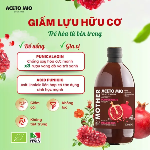 Giấm lựu hữu cơ pha mật ong
