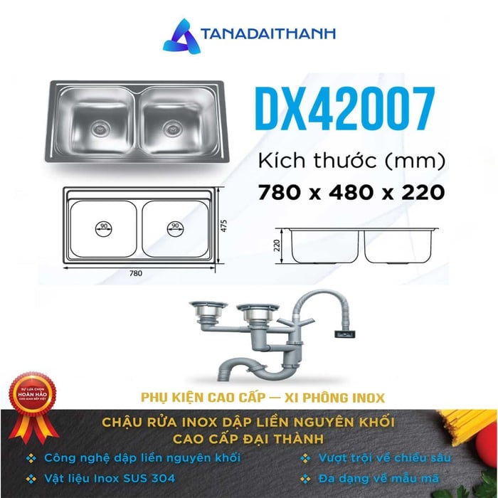 Chậu rửa Đại Thành ĐX42007