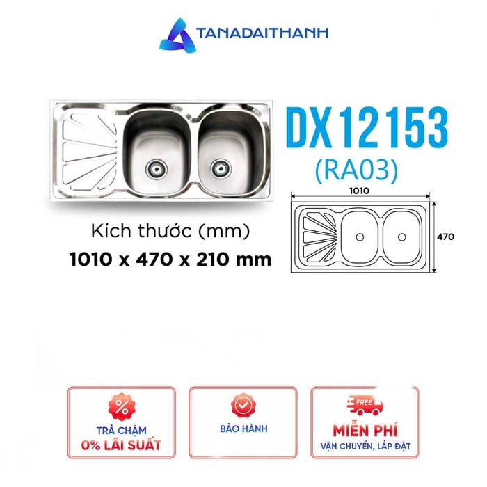 Chậu Rửa Inox DX12153 (RA3)