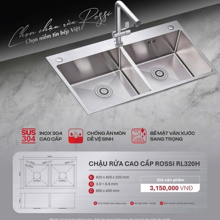 Chậu rửa Đại Thành RL320H