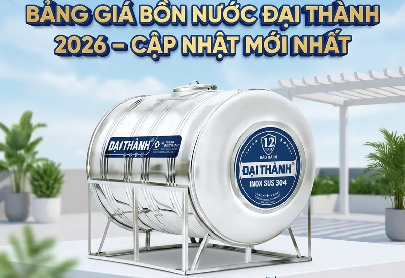 Giá bồn nước Đại Thành mới nhất 2026. Chi tiết các loại. 