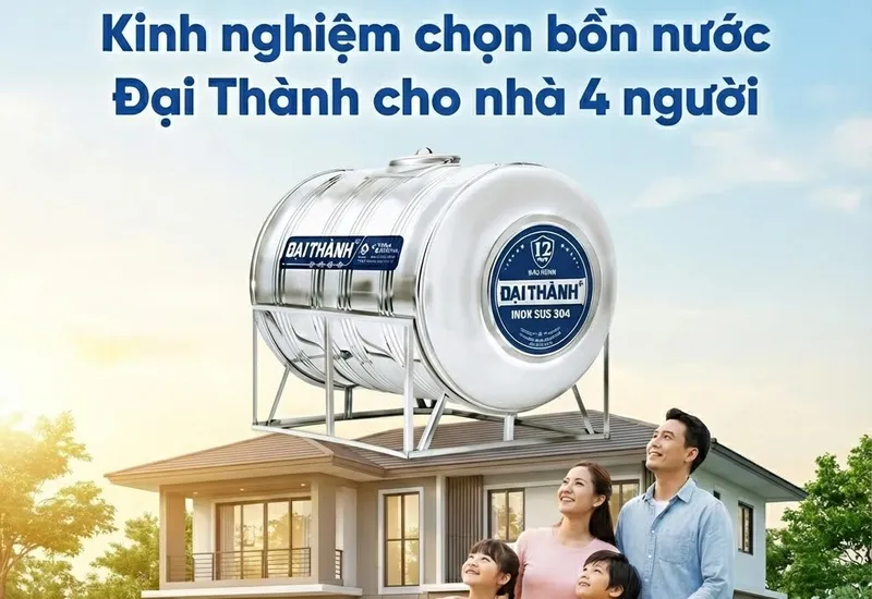 Kinh nghiệm chọn bồn nước Đại Thành cho nhà 4 người