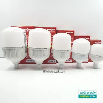 Bóng Đèn LED Trụ Tròn Sáng Trắng 20–60W 85–265V H20W-T/H30W-T/H40W-T/H50W-T/H60W-T SOPOKA