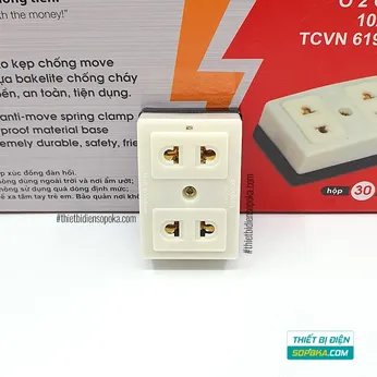 Ổ Cắm Điện 2 Lỗ Gắn Táp Lô 2200W 10A T30 SOPOKA