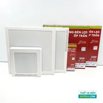 Bóng Đèn LED Ốp Trần Nổi Vuông 12W/18W/24W 85–265V SS12W/SS18W/SS24W SOPOKA