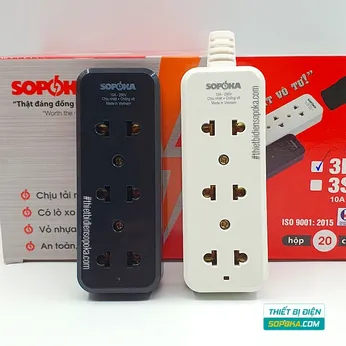 Ổ Cắm Điện 3 Lỗ Không Dây 2200W 10A 3D-0/3S-0 SOPOKA