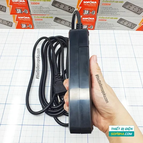 SOPOKA Ổ Cắm Điện 3 Lỗ 2200W Lõi Sứ Chịu Nhiệt Chống Va Đập 3K3 / 3K5