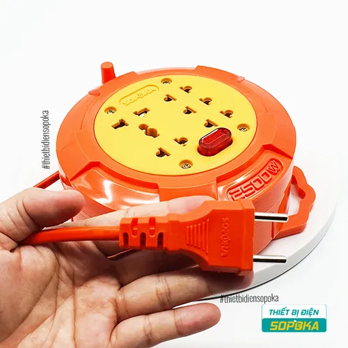Ổ Cắm Điện Quay Cuộn Dây 2500W 10A 220V R45/R75/R95 SOPOKA