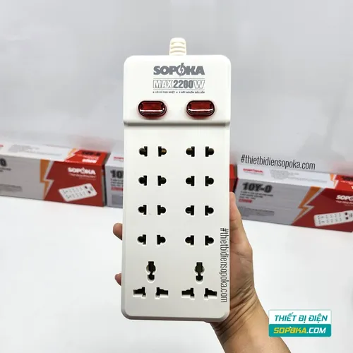 Ổ Cắm Điện 10 Lỗ 2200W Không Dây Lõi Sứ 10Y-0 SOPOKA