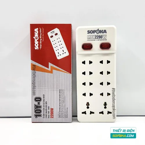 Ổ Cắm Điện 10 Lỗ 2200W Không Dây Lõi Sứ 10Y-0 SOPOKA