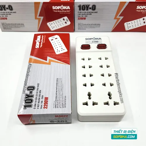 Ổ Cắm Điện 10 Lỗ 2200W Không Dây Lõi Sứ 10Y-0 SOPOKA