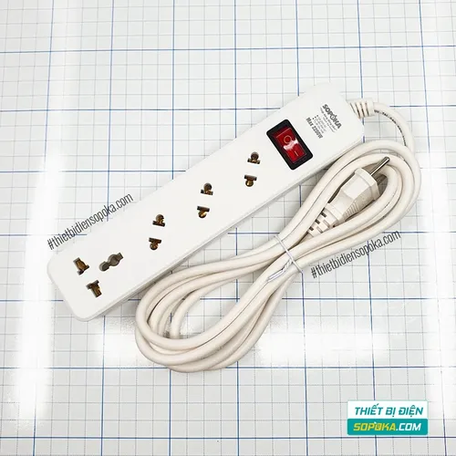 Ổ Cắm Điện 4 Lỗ Chéo Lõi Chịu Nhiệt 2200W 10A 4A2 SOPOKA